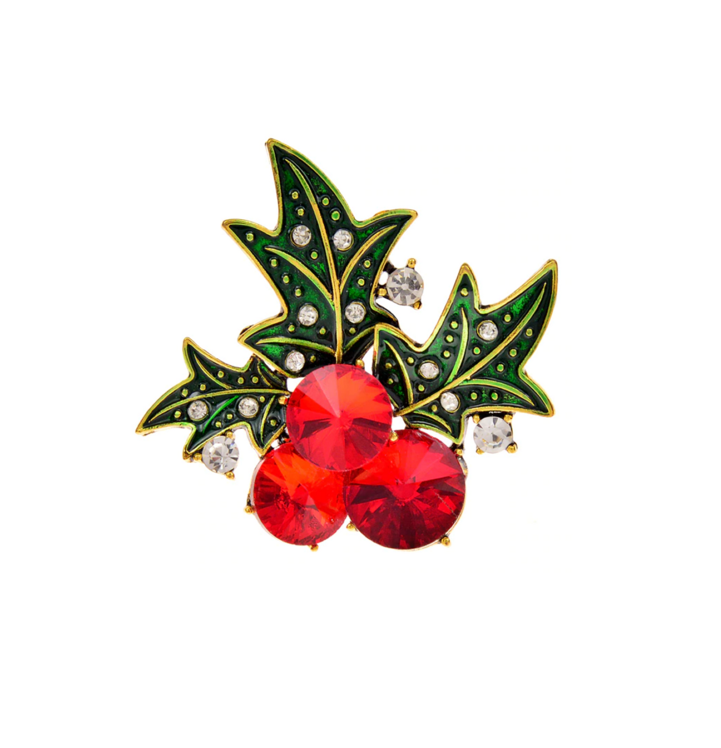 Red Holly Brooch