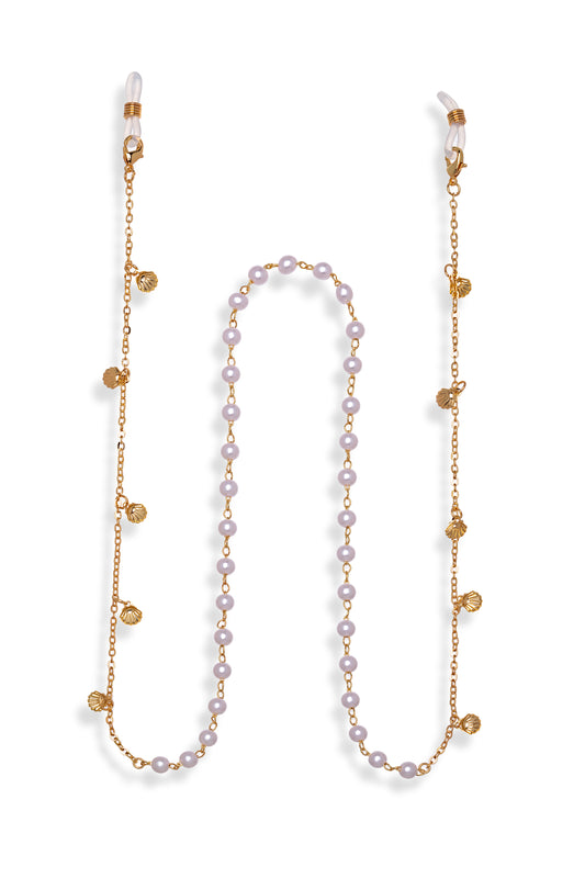 Goldtone Imitation Pearl Sunglasses Chain