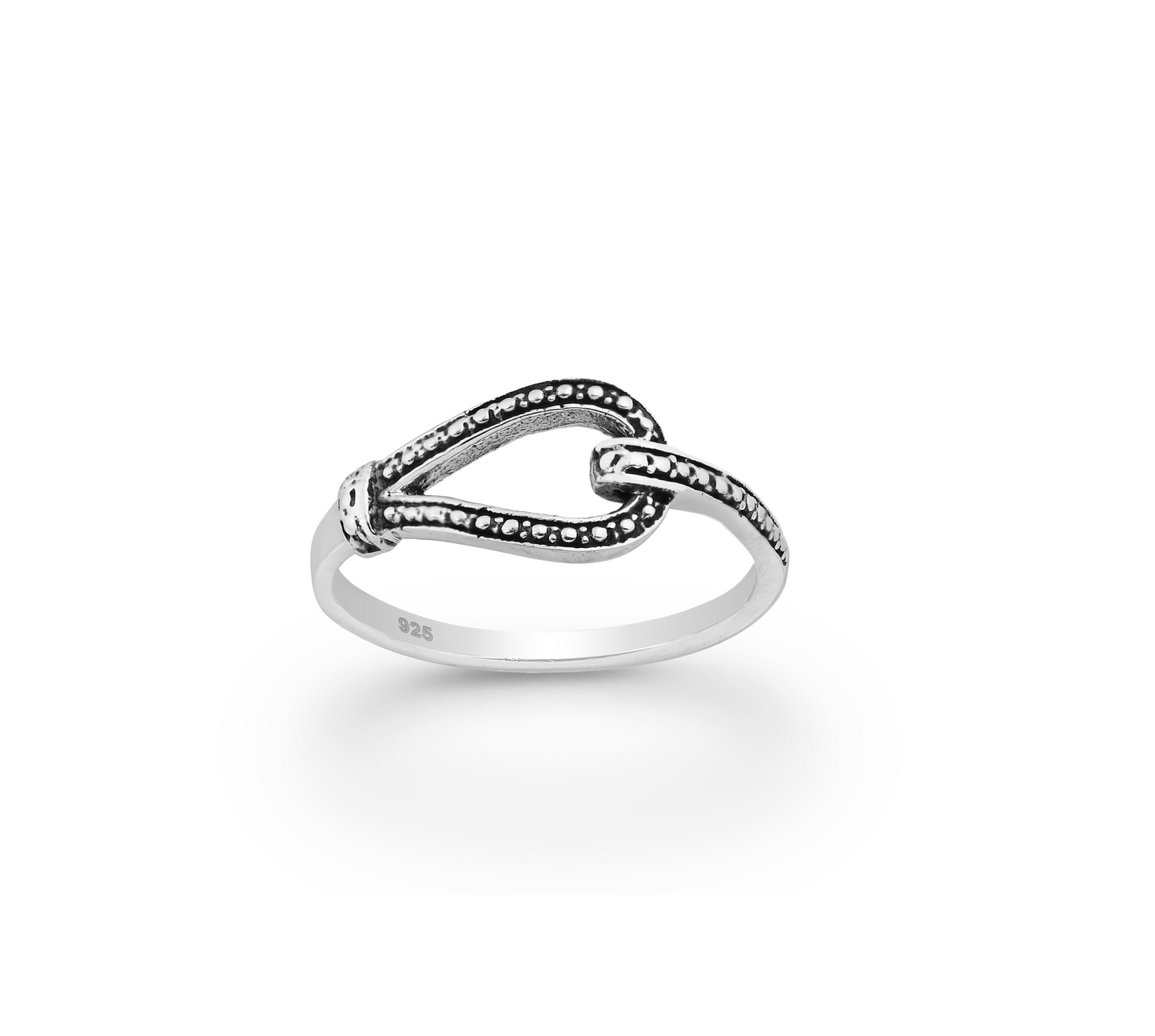 Sterling Silver Oxidized Closed Rope Ring