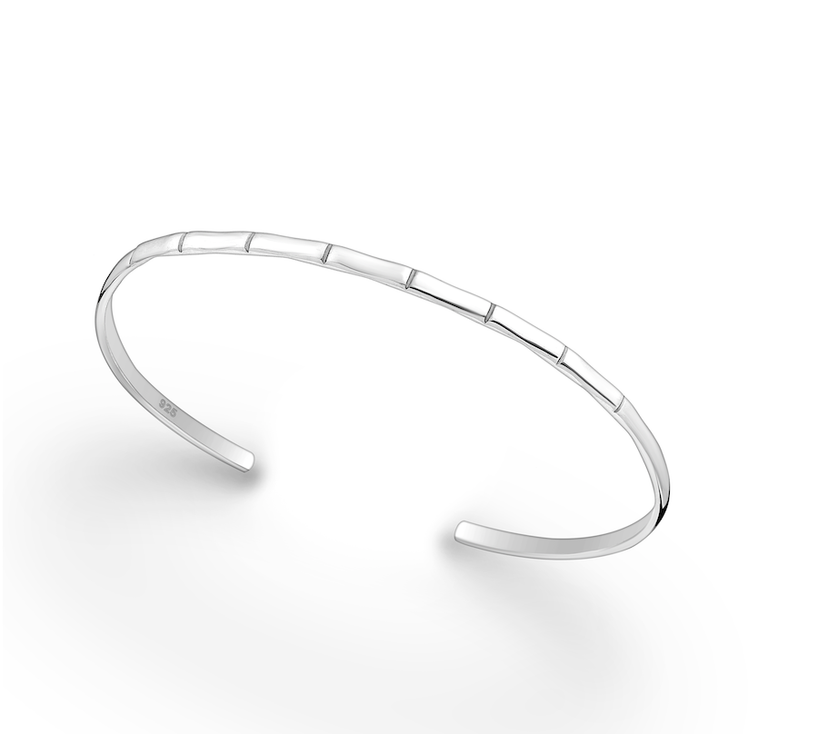 Sterling Silver Bamboo Bangle Bracelet - Ag Sterling