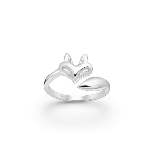 Sterling Silver Glamorous Fox Tail Bypass Ring