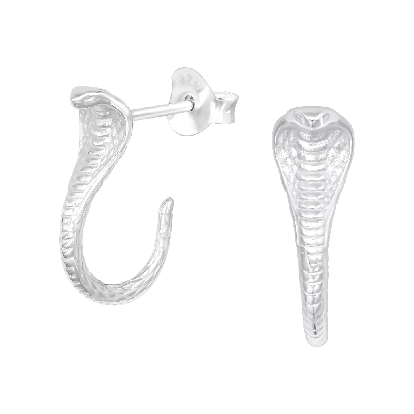 Sterling Silver King Cobra Drop Earrings