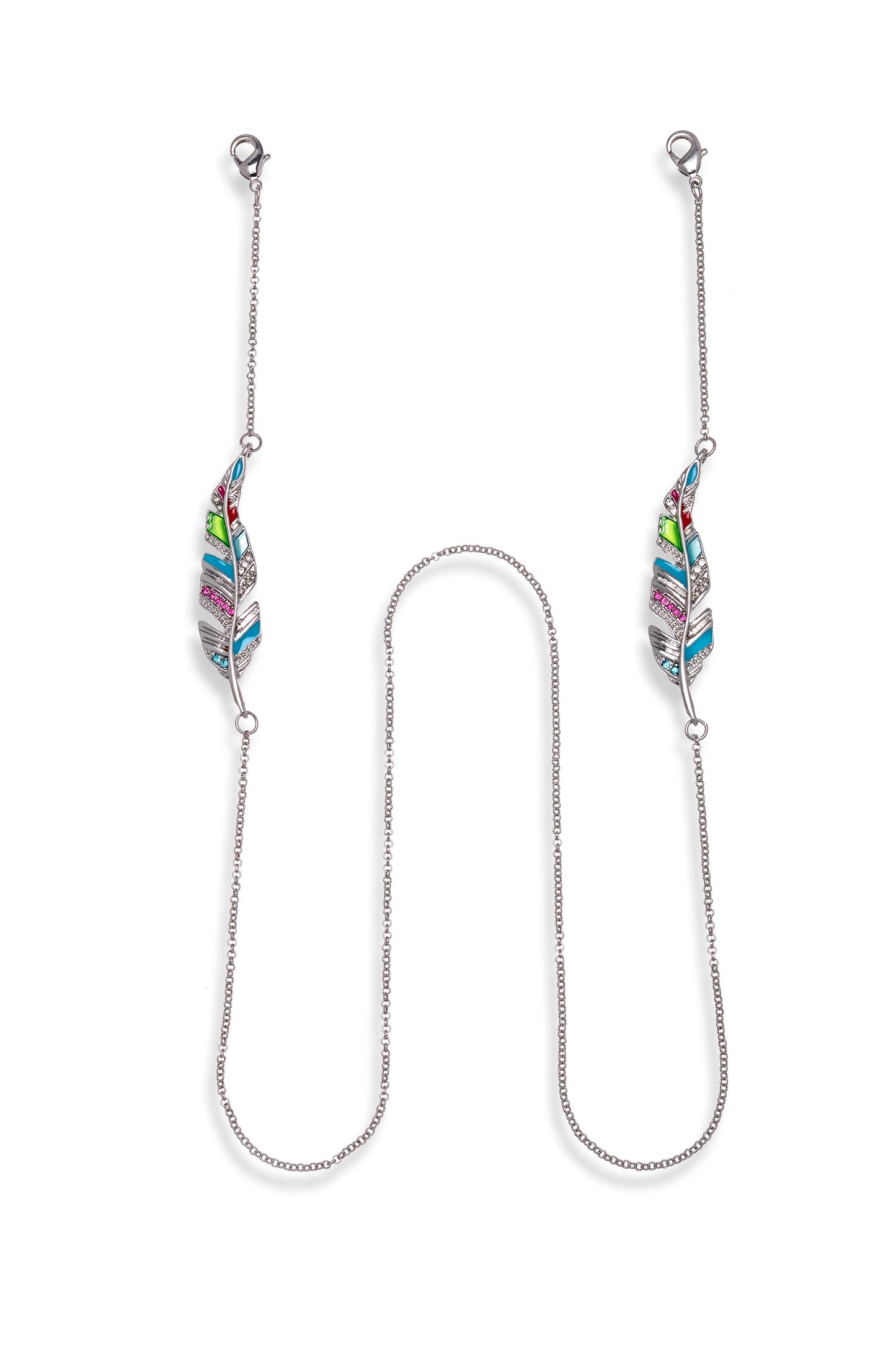 Multi Colored Multi Functional Feather Glasses Chain/Necklace