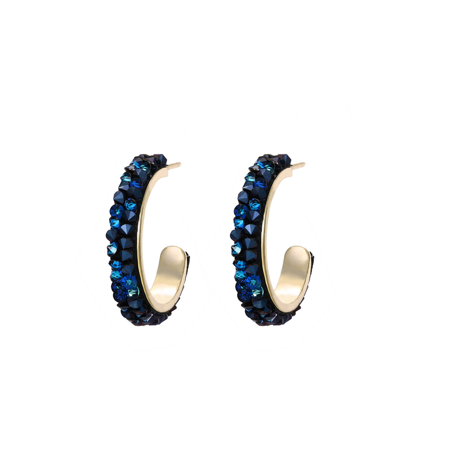 Clustered Crystal Pave Hoop Earrings