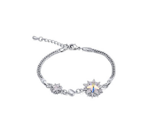 Aurora Borealis Swarovski Crystal Clustered Star Bracelet