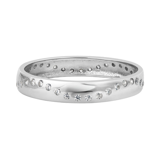 Cubic Zirconia & Sterling Silver Band Ring