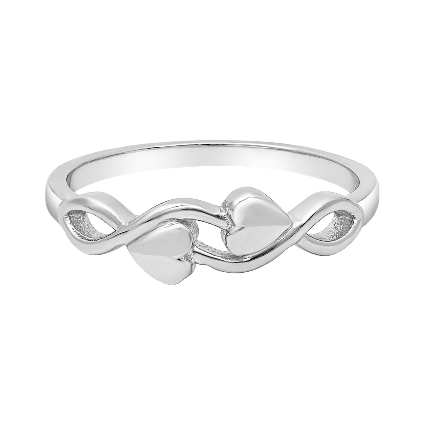 Sterling Silver Dual Heart Infinity Ring