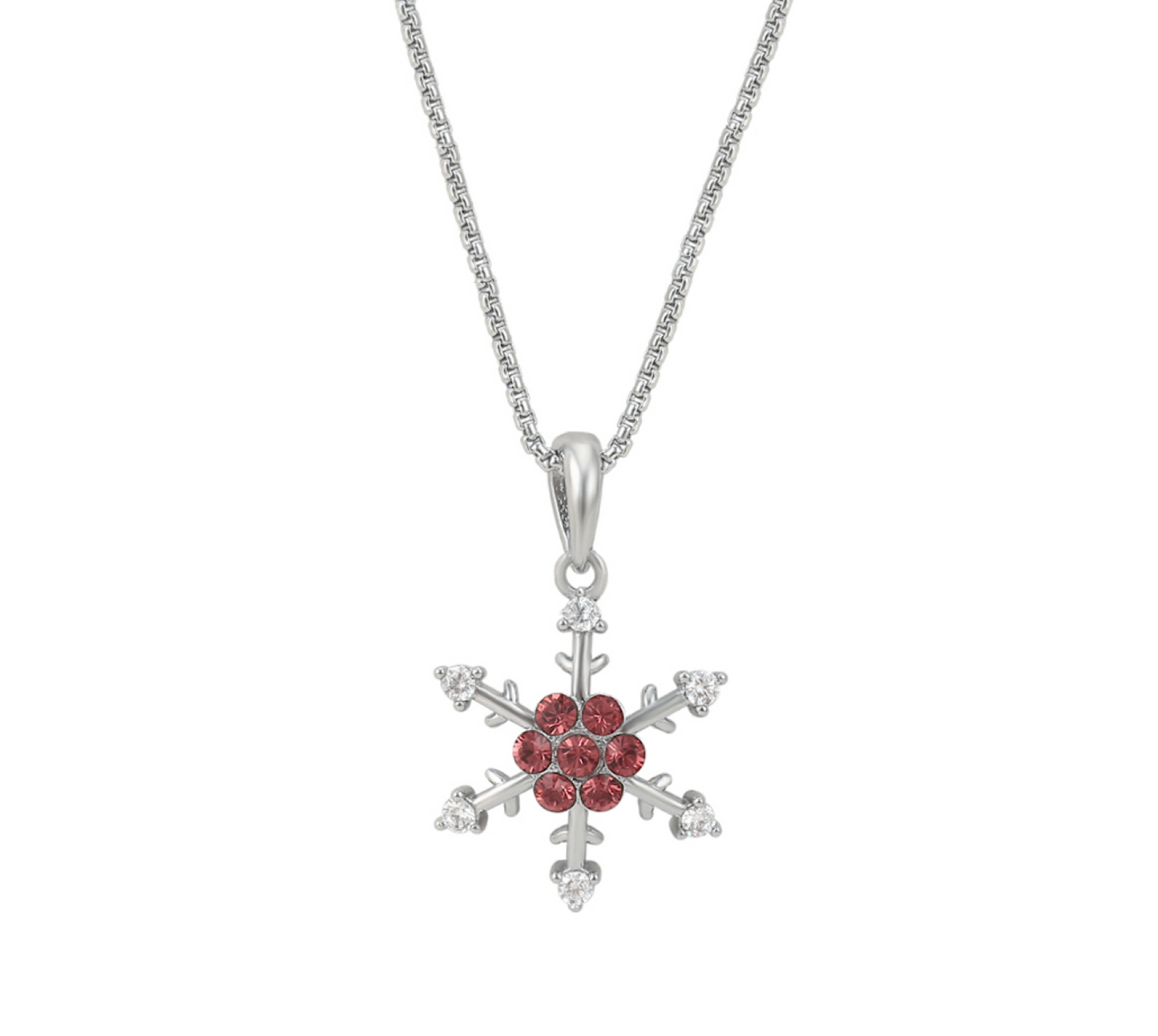 Aurora Borealis Swarovski Crystal Snowflake Pendant Necklace