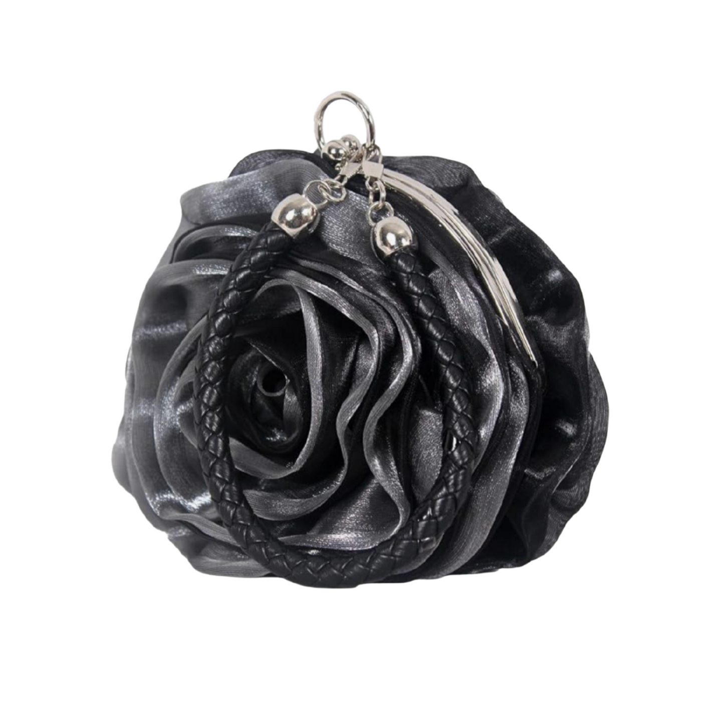 Satine Rose Flower Clutch Handbag with Removeable Strap