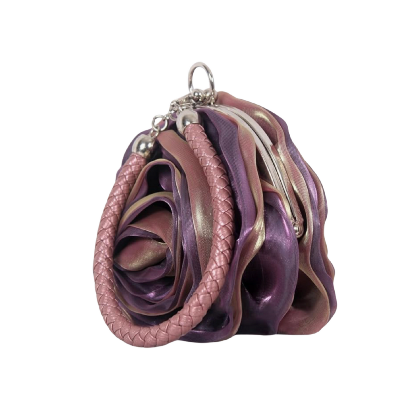 Satine Rose Flower Clutch Handbag with Removeable Strap
