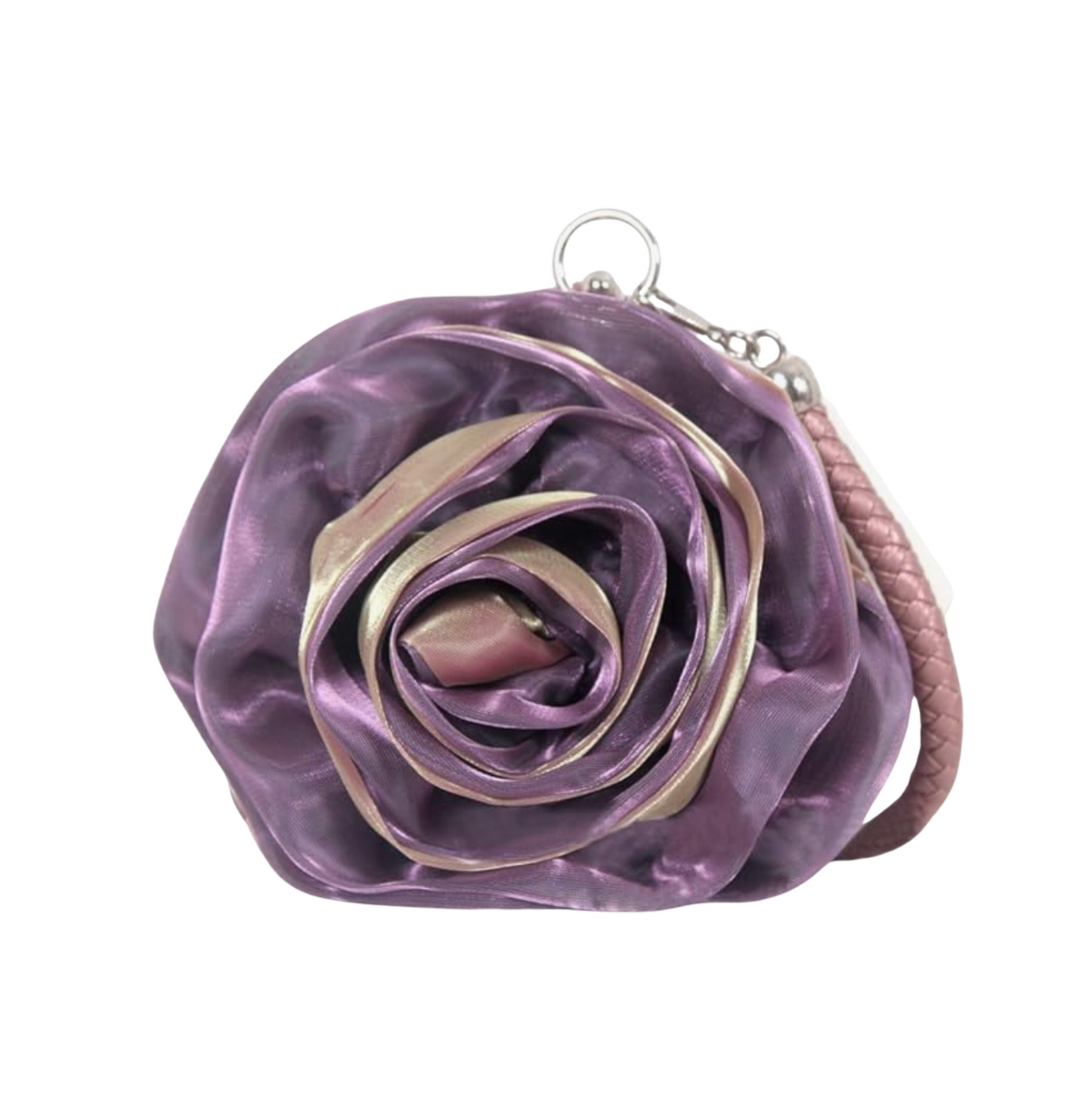 Satine Rose Flower Clutch Handbag with Removeable Strap