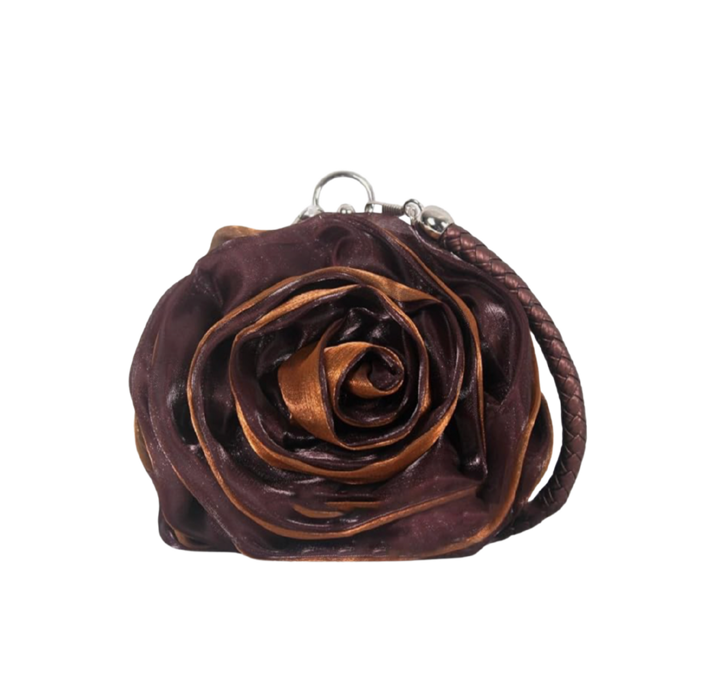 Satine Rose Flower Clutch Handbag with Removeable Strap