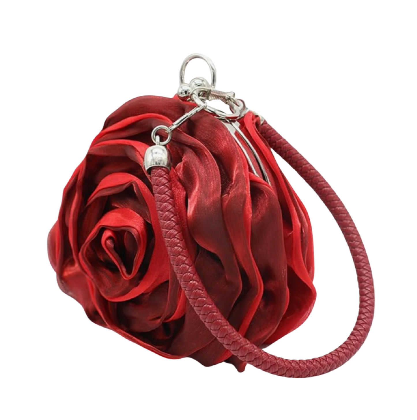 Satine Rose Flower Clutch Handbag with Removeable Strap