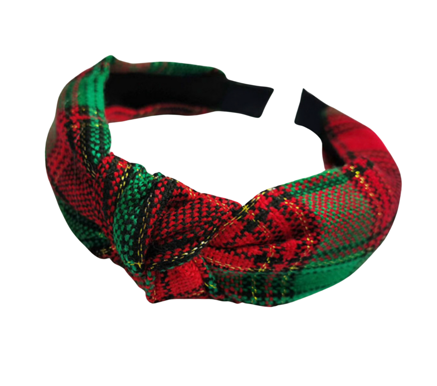 Red & Green Plaid Tartan Knotted Headband