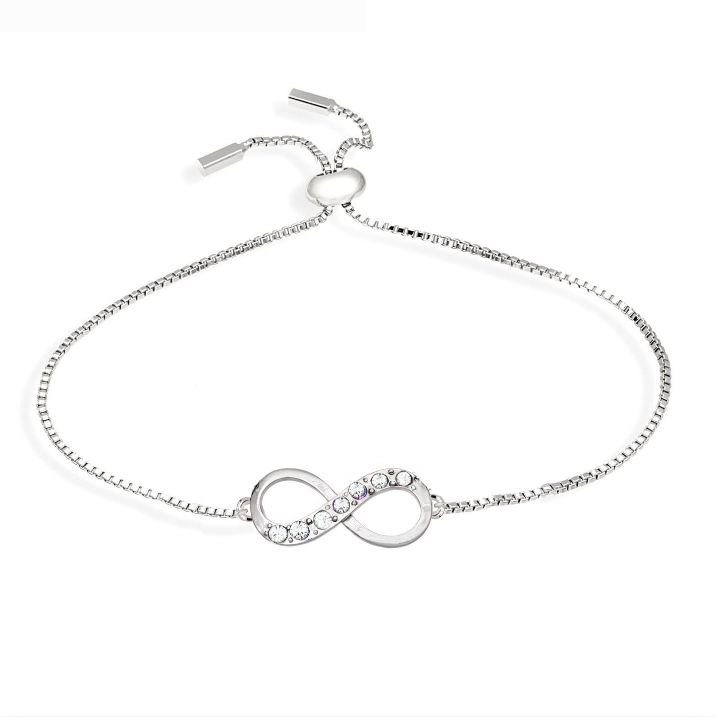 Swarovski Crystal Adjustable Infinity Bracelet - On Holiday Card