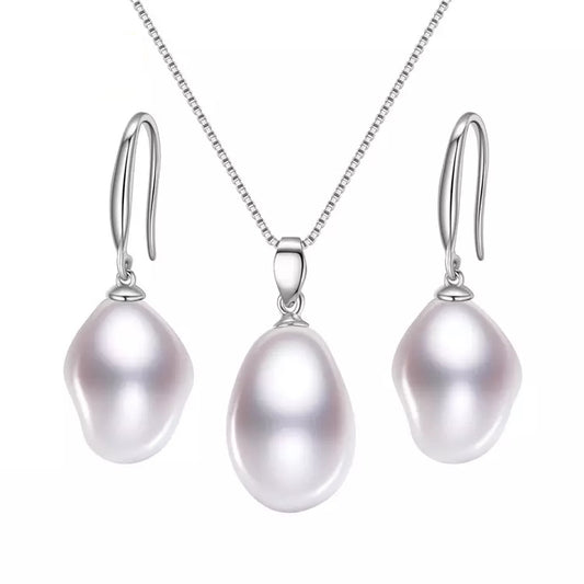 Freshwater Cultured Pearl & Sterling Pendant Necklace Set