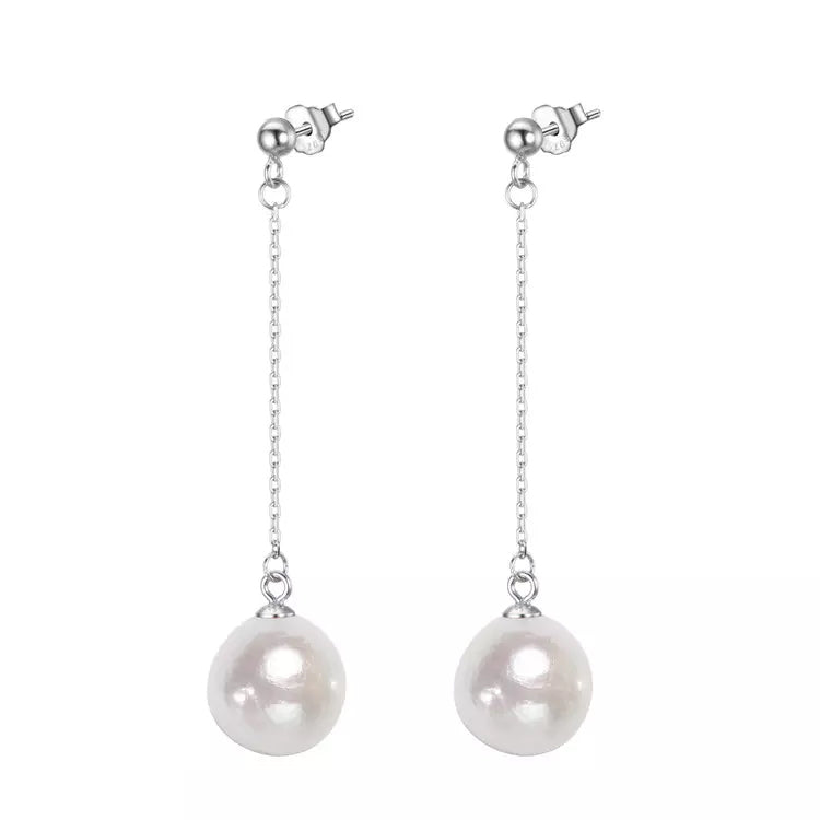 Freshwater Cultured Pearl Threader Drop Eaarrings