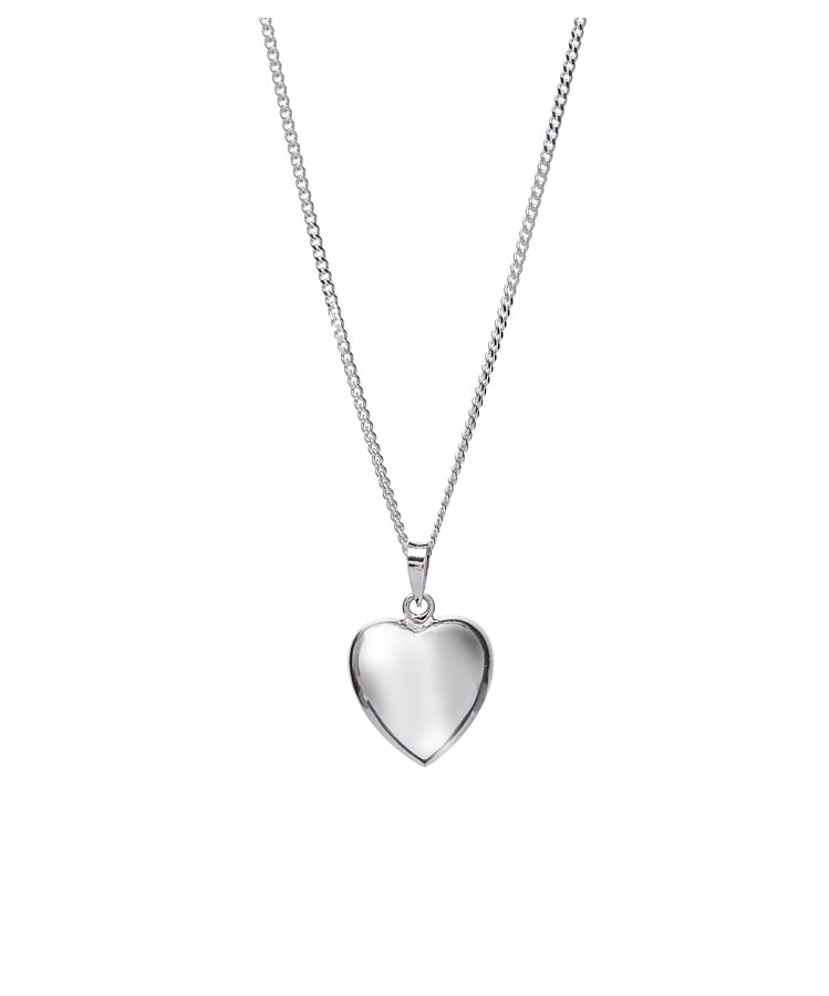 Sterling Silver Charming Heart Pendant Necklace