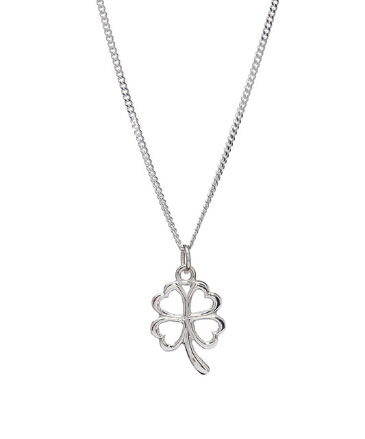 Sterling Silver Open Clover Pendant Necklace