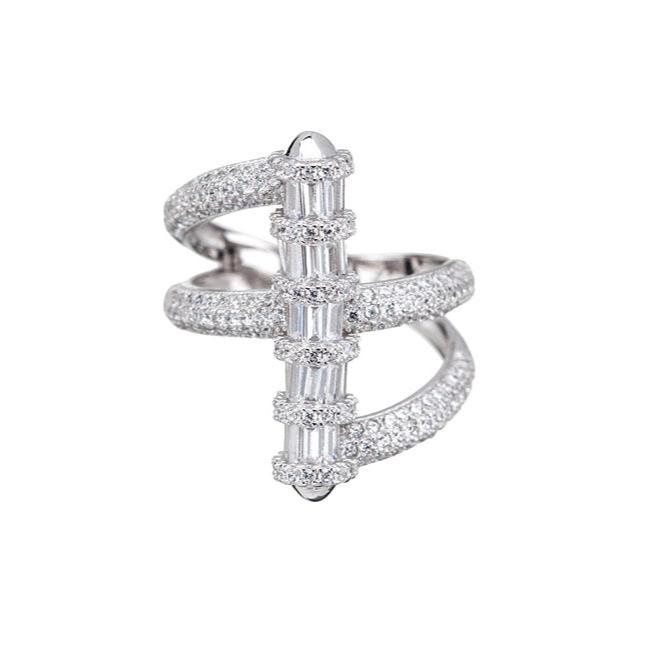 Sterling Silver Pave & Channel Set CZ Ring