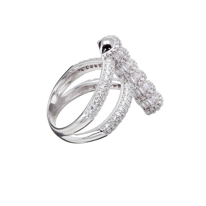 Sterling Silver Pave & Channel Set CZ Ring