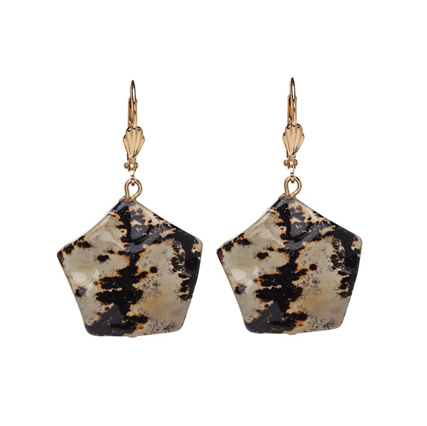 Jasper Star Wavy Drop Earrings