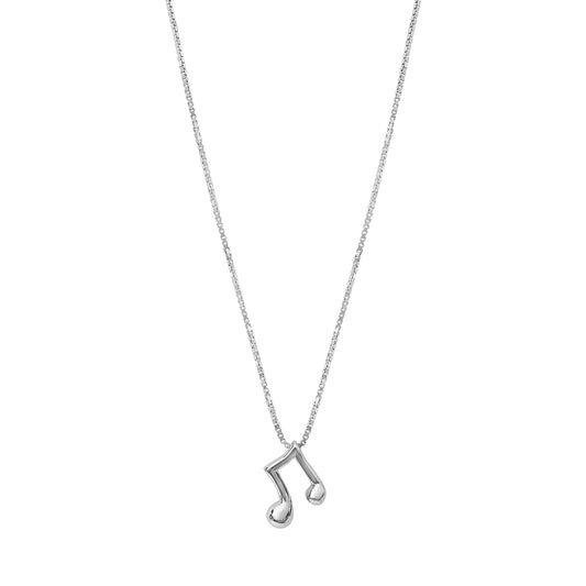 Sterling Siver Music Note Pendant Necklace