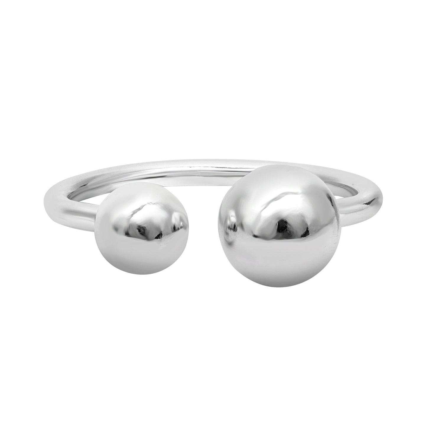 Sterling Silver Balls Adjustable Ring