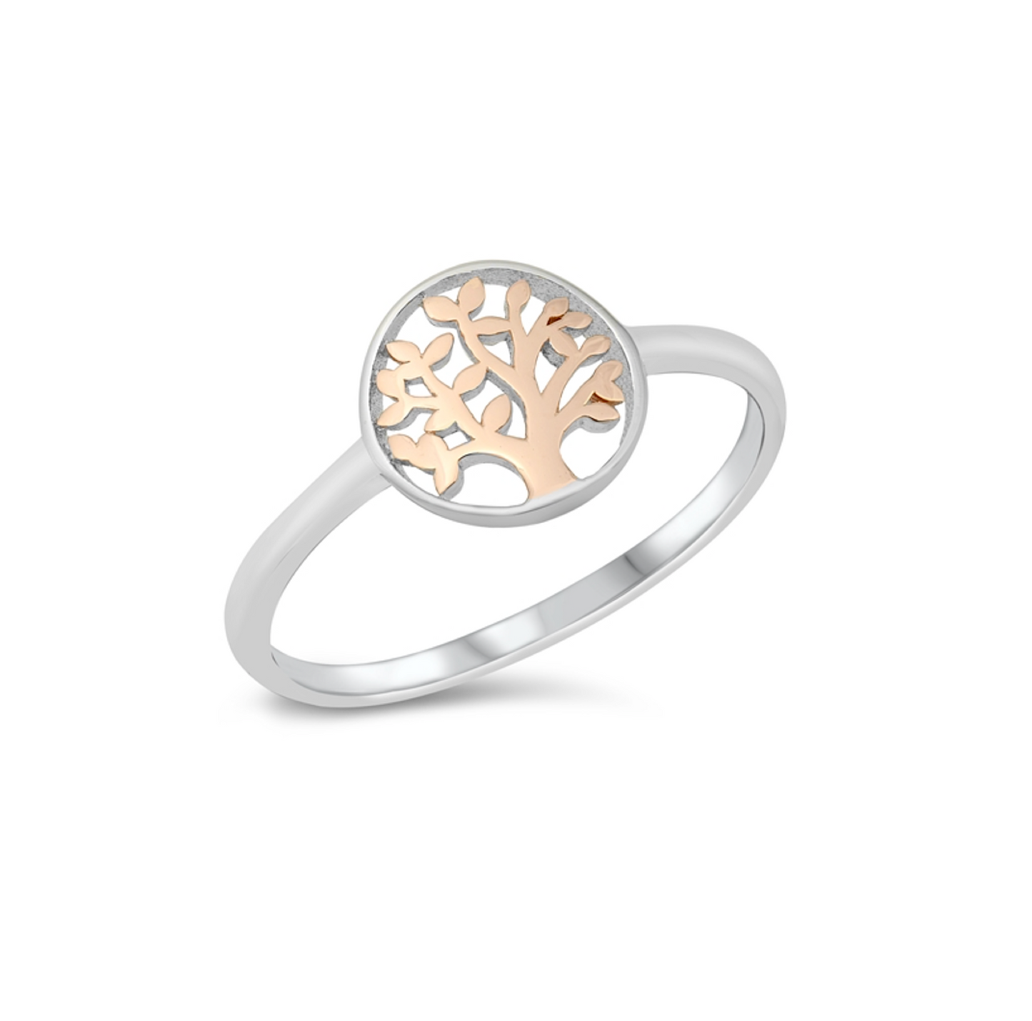 Sterling Silver Two-Tone Tree Life Ring