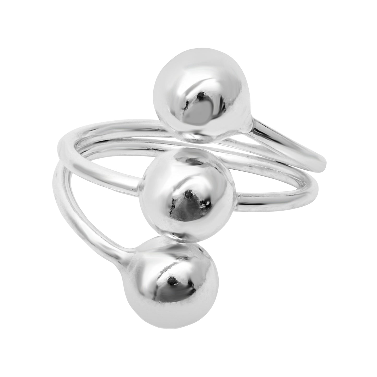 Sterling Silver Triple Ball Ring