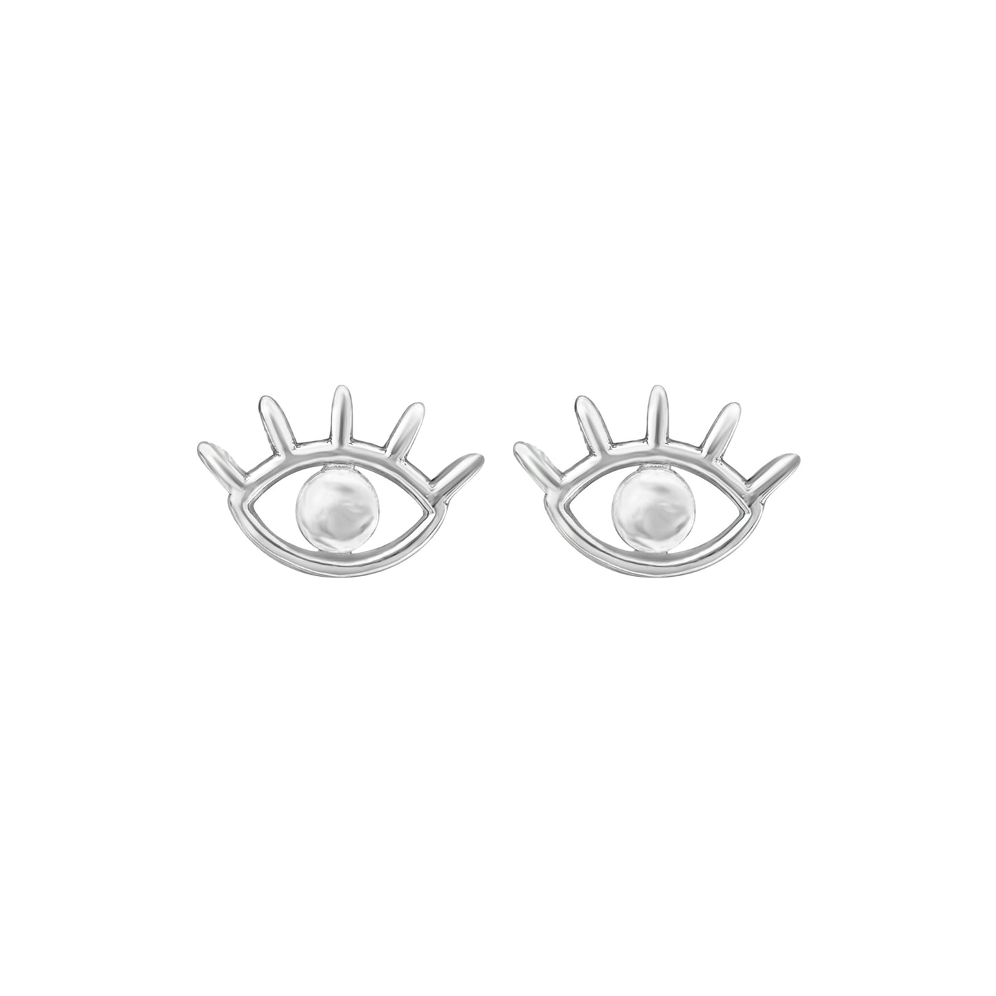 Sterling Silver Open-Eye Stud Earrings