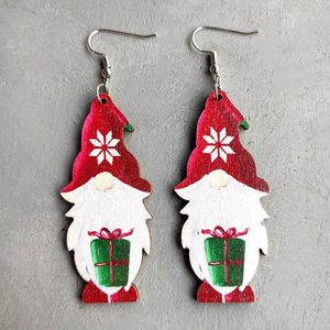 Gnome With Present & Winter Hat Drop Earrings