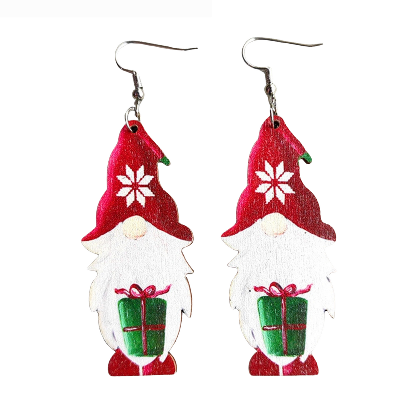 Gnome With Present & Winter Hat Drop Earrings