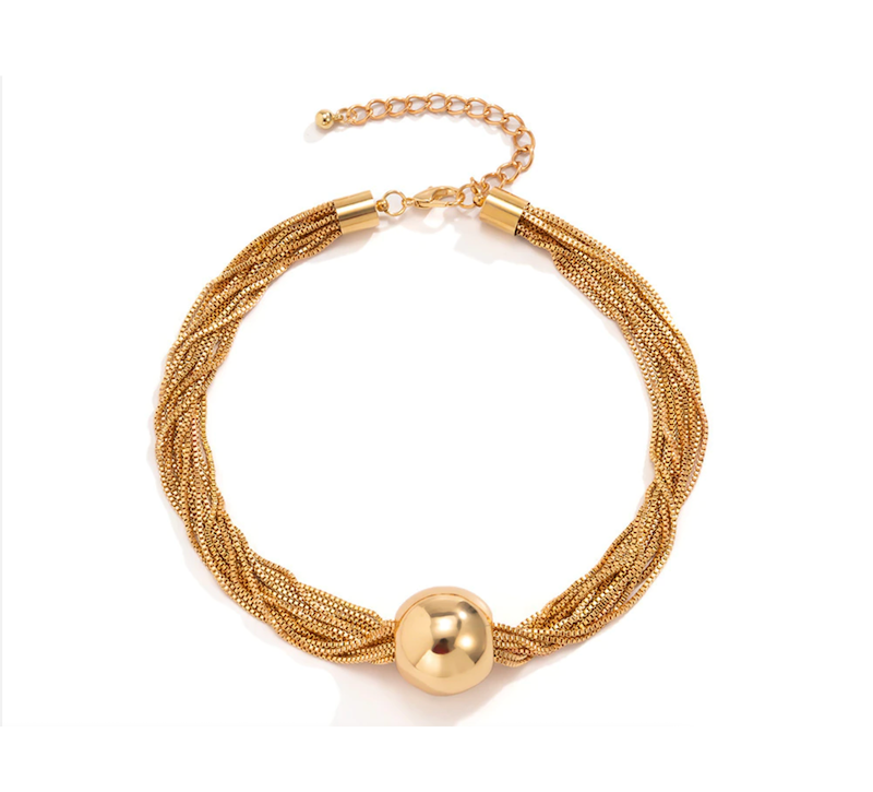 Goldtone Multichain And Bal Necklace