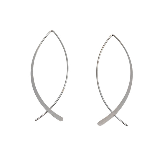 Sterling Silver Long Fish Threader Earrings