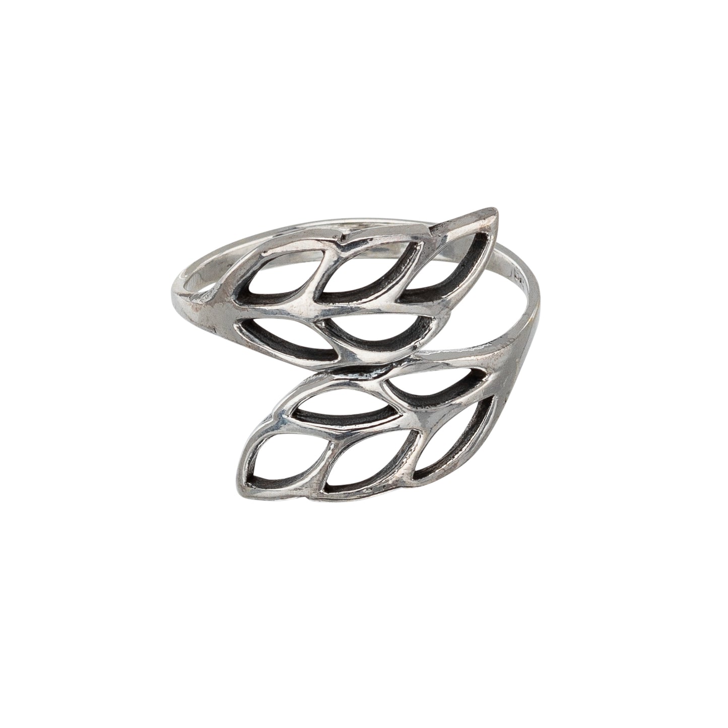 Sterling Silver Open Leaf Bypass Ring