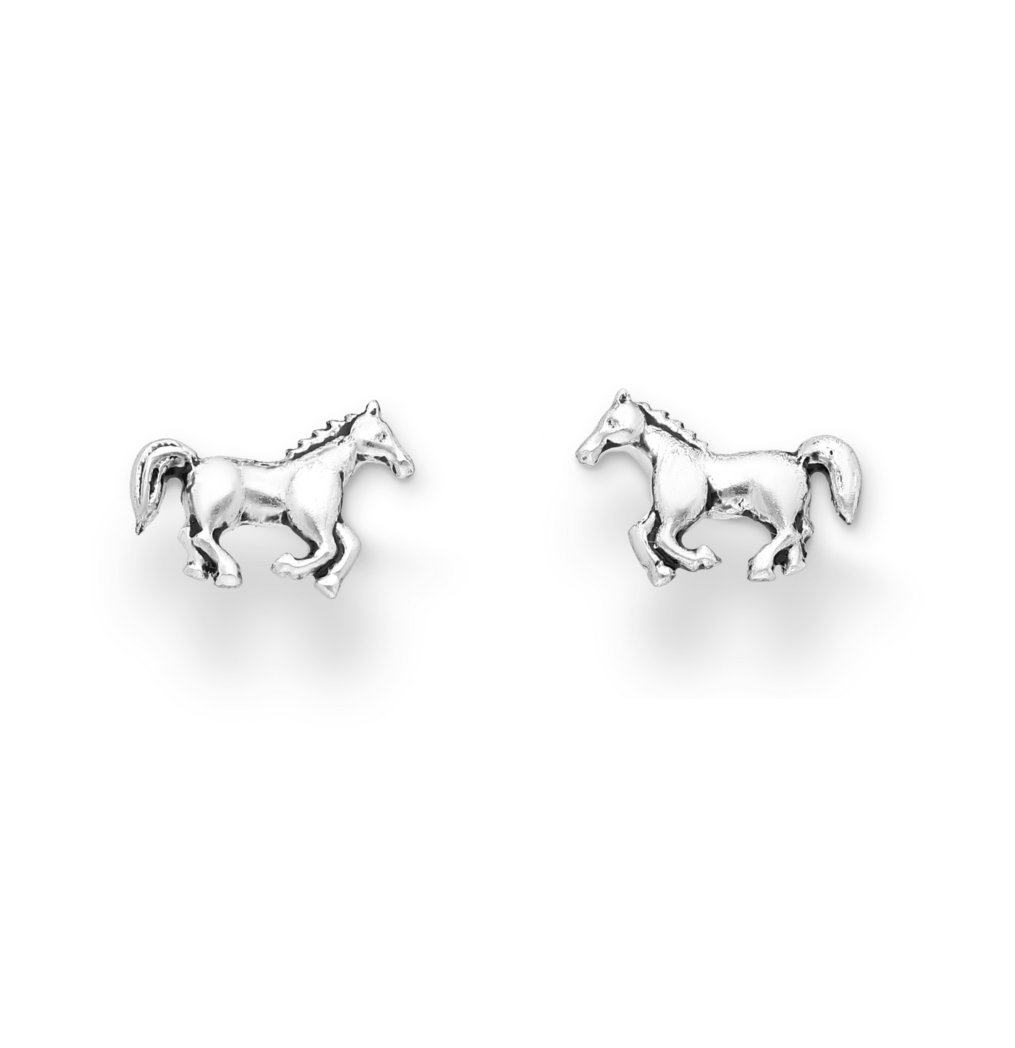 Sterling Silver Horse Stud Earrings