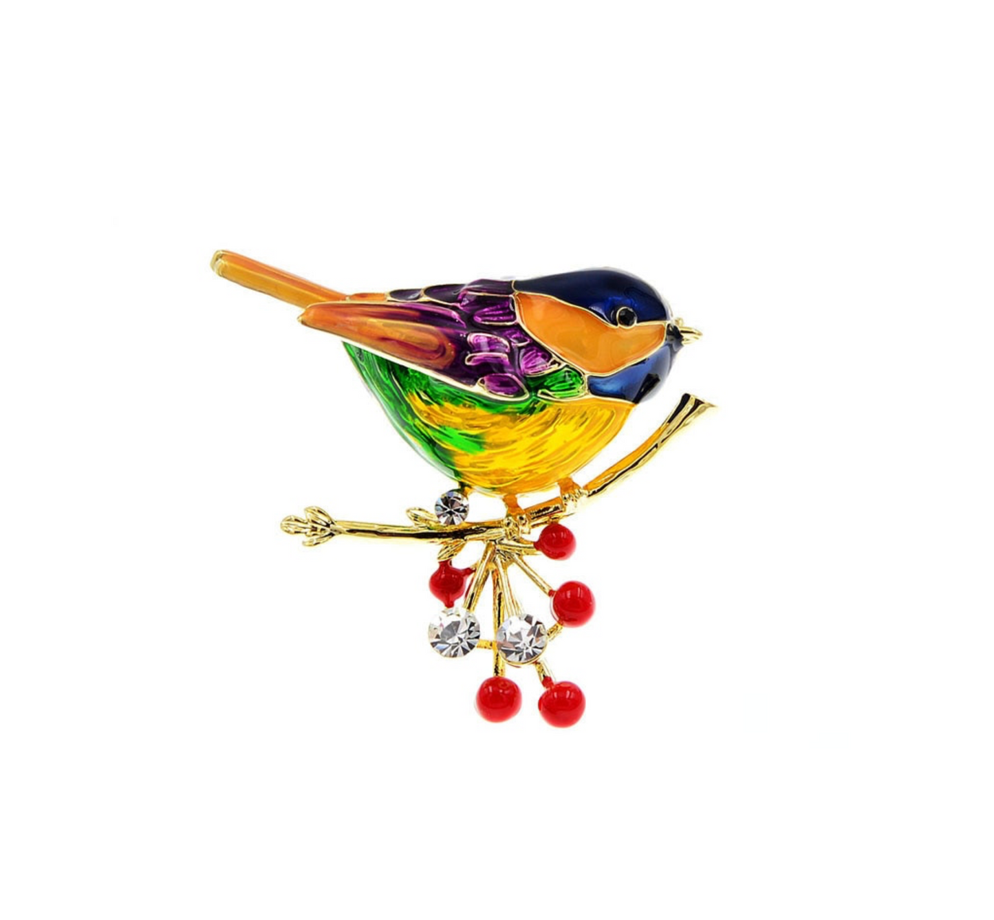 Multi Colored Bird Brooch