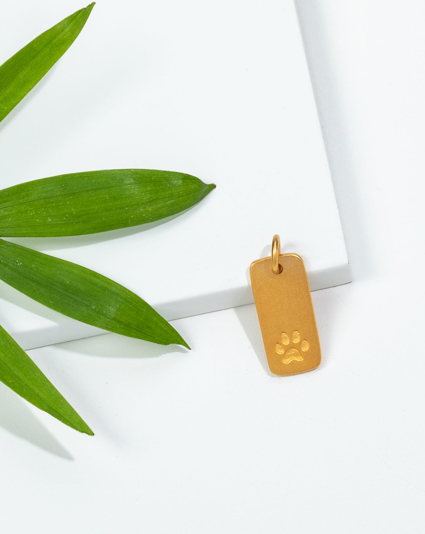 Bronze Paw Print Rectangular Pendant