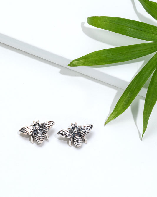 Sterling Silver Bee Stud Earrings