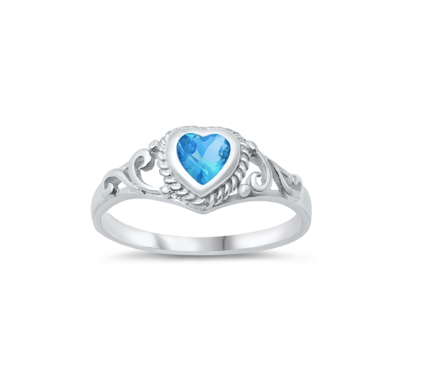 Cubic Zirconia & Sterling Silver Heart Ring