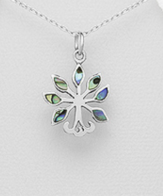 Sterling Silver Tree of Life Pendant Necklace with Paua Shell