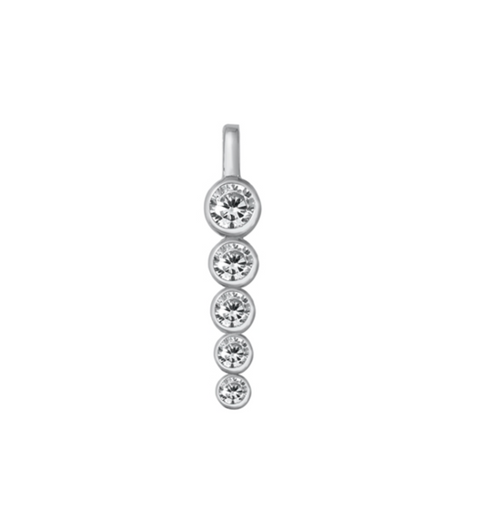 Sterling Silver & Cubic Zirconia Bar Pendant