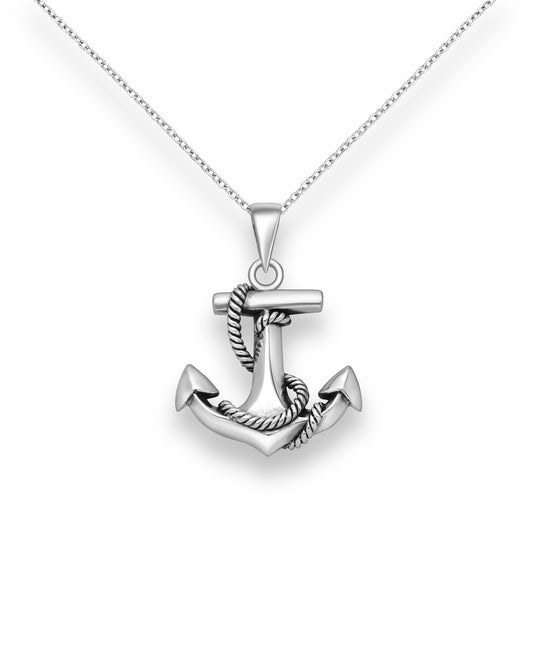 Sterling Silver Anchor Pendant Necklace