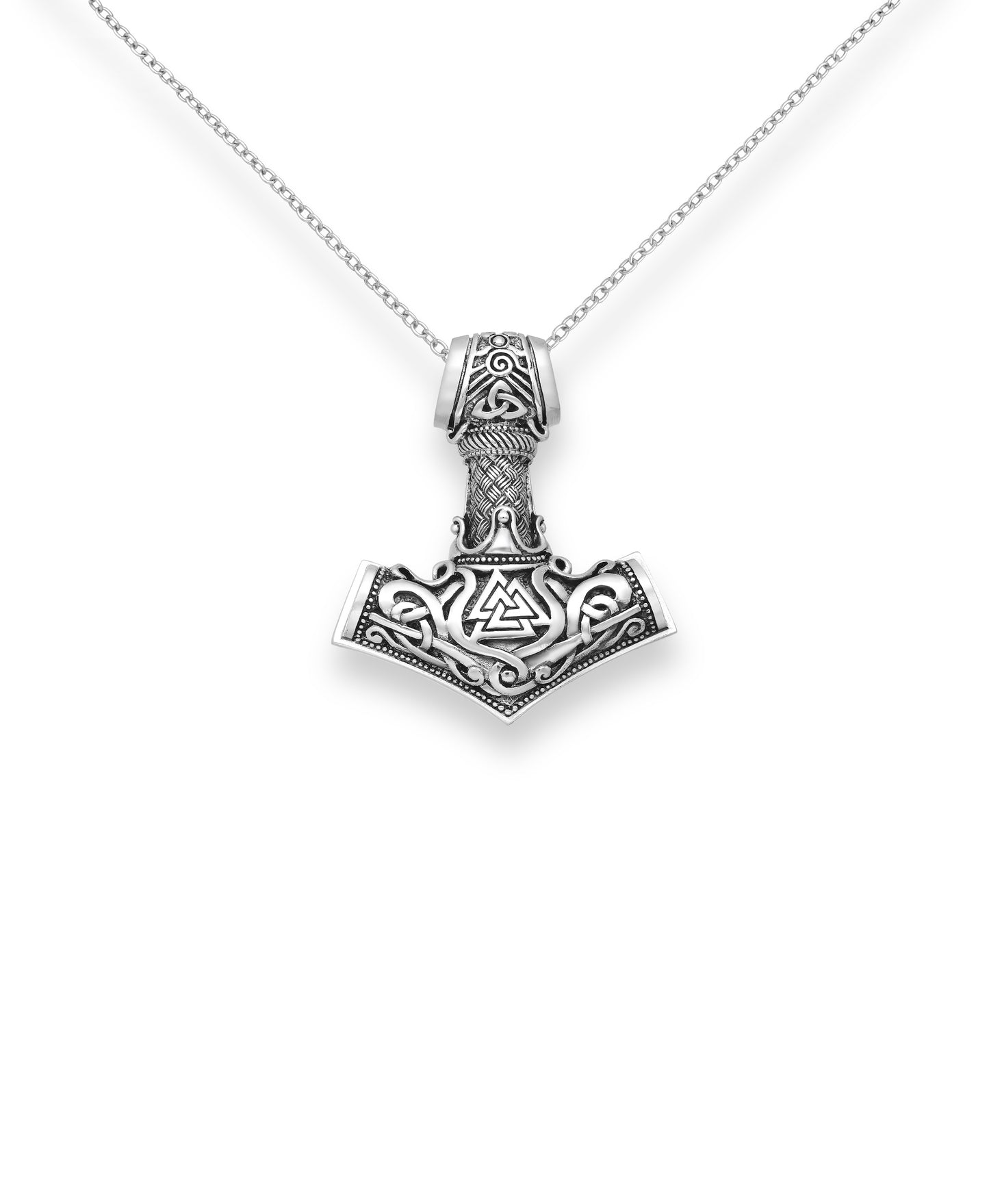 Sterling Silver Oxidized Celtic & Valknut Anchor Pendant Necklace1