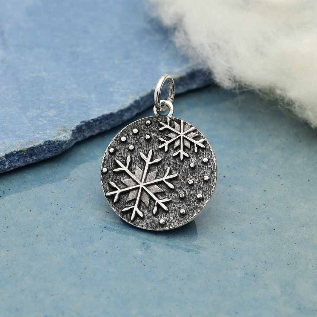 Sterling Silver Falling Snowflakes Pendant