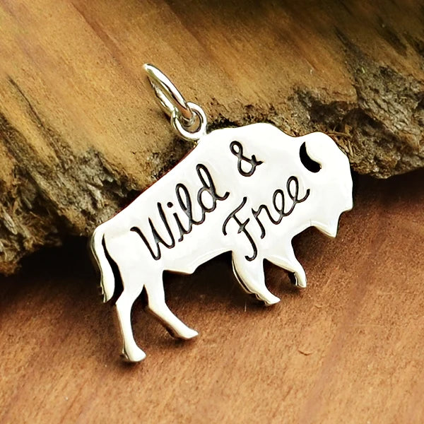 Sterling Silver 'Wild & Free' Bull Pendant