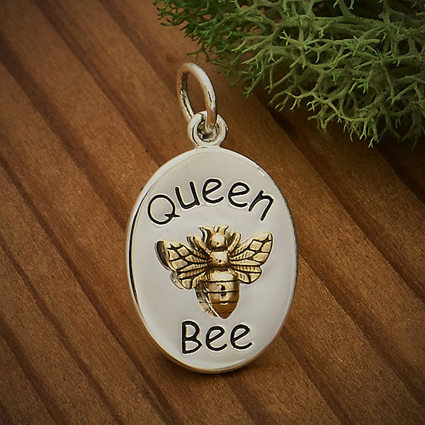 Two-tone Sterling Silver Queen Bee Pendant