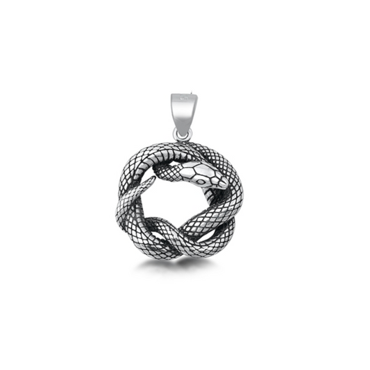 Sterling Silver Coiled Snake Pendant