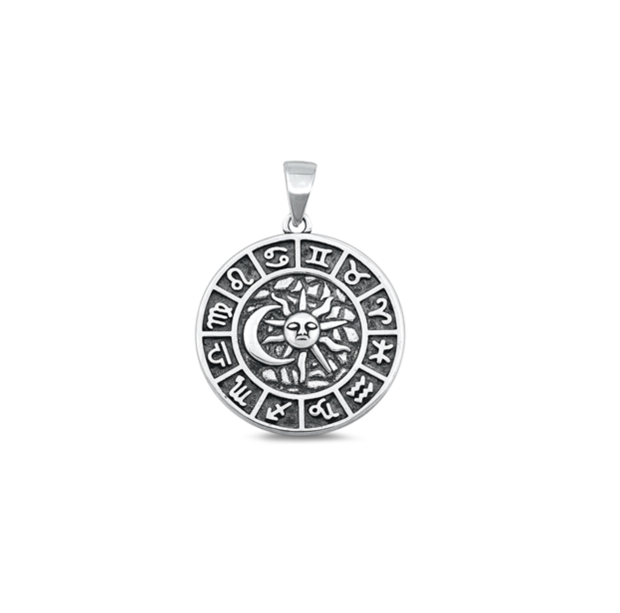 Sterling Silver Astrological Chart Pendant